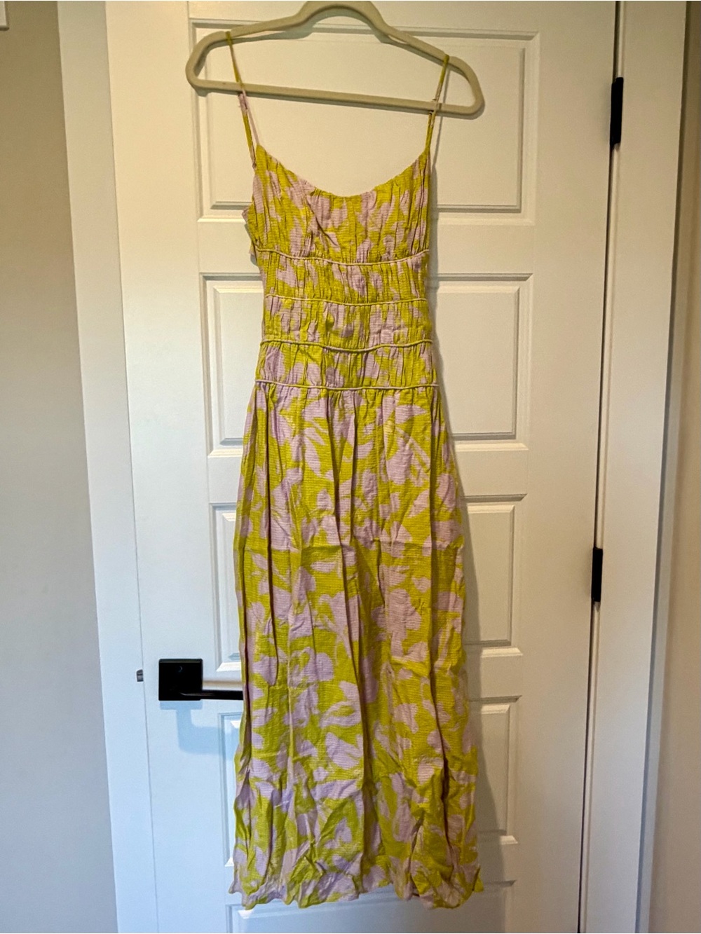 Astr the Label yellow and light pink floral maxi dress